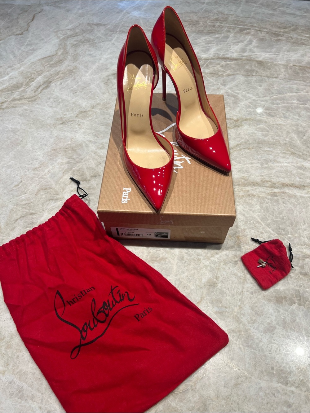 Christian Louboutin Women's Ibiza 100 Red Patent Leather Pointed-Toe Pumps